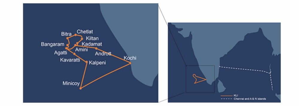NEC สร้างระบบเคเบิลใต้น้ำสำหรับ BSNL ของอินเดียที่เชื่อมต่อกับโคจิและหมู่เกาะลักษทวีป