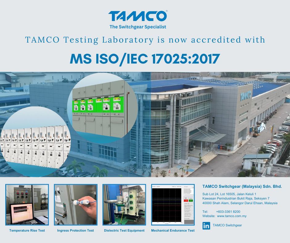 El laboratorio de pruebas de aparamenta de TAMCO recibe la certificación ISO 17025