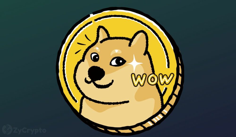 Dogecoinin peilaava historiallinen kuvio, joka näki sen nousevan 28,770 XNUMX %