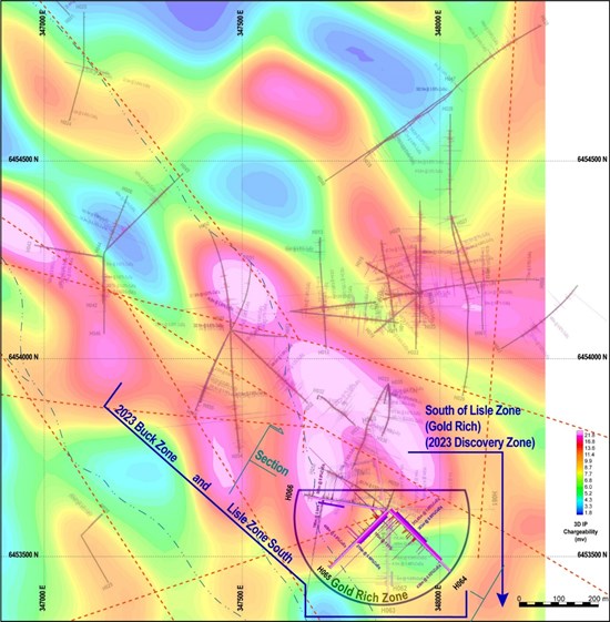 ¿No puedes ver esta imagen? Visite: https://platoblockchain.com/wp-content/uploads/2024/02/doubleview-drilling-continues-to-extend-the-gold-rich-zone-within-the-south-lisle-zone-1. jpg