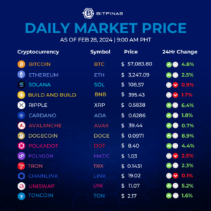 Key Points | Feb. 28, 2024 | Bitcoin Price Breaks Out as Memecoins Surge | BitPinas