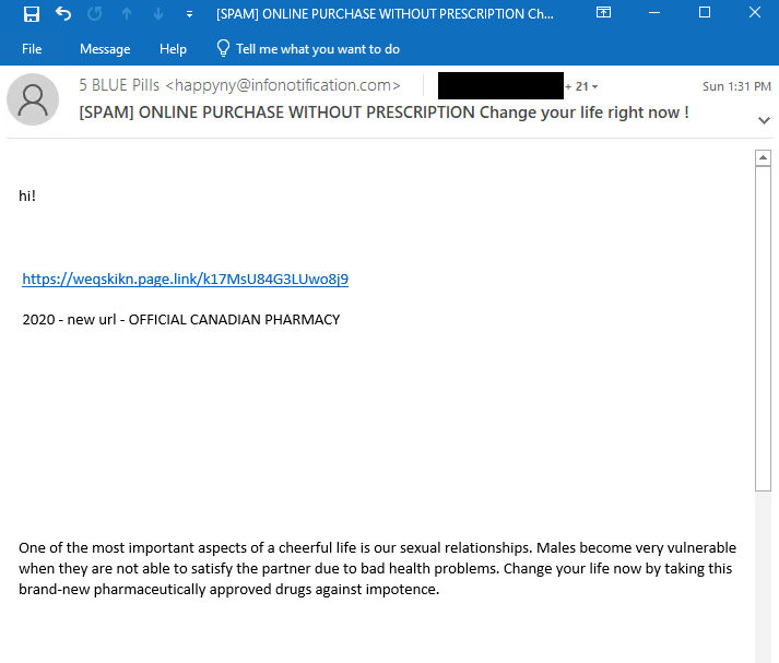 Gambar 8. Spam farmasi Kanada