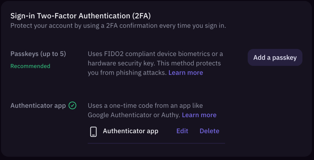 Strengthen your account security with Passkeys and multiple forms of two-factor authentication (2FA) peace PlatoBlockchain Data Intelligence. Vertical Search. Ai.