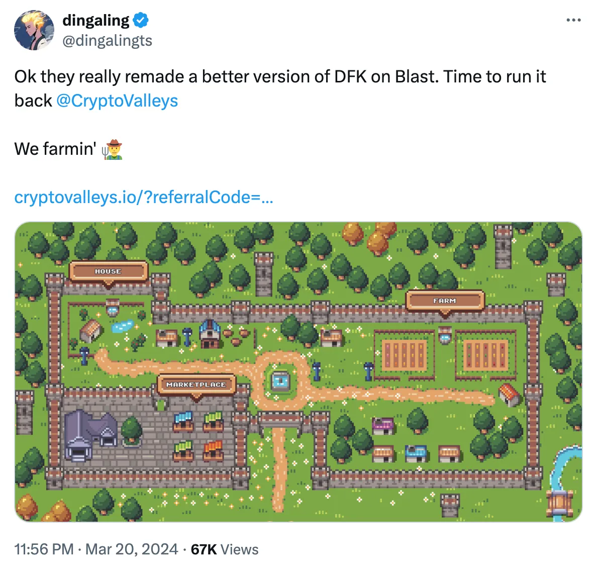 DeFi Farming Game 'Crypto Valleys' antaa pelaajille mehukkaan tuoton Ethereum L2 Blastissa - Pura PlatoBlockchain Data Intelligence -salaus. Pystysuuntainen haku. Ai.