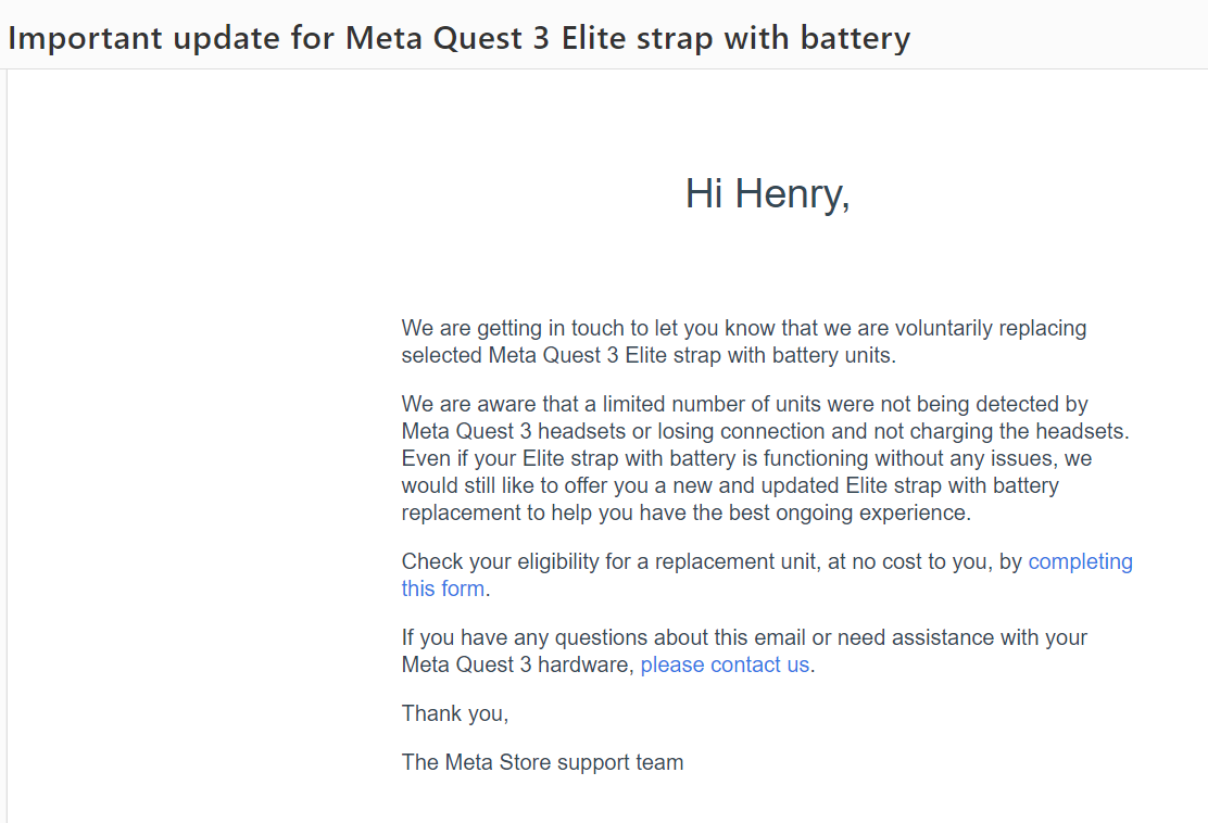 Meta Offers Quest 3 Elite Battery Strap Buyers Replacement faulty PlatoBlockchain Data Intelligence. Vertical Search. Ai.
