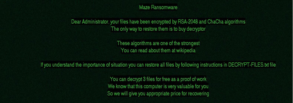 Ransomware Evolved | New Maze Ransomware Attack 2020 PlatoBlockchain Data Intelligence. Vertical Search. Ai.
