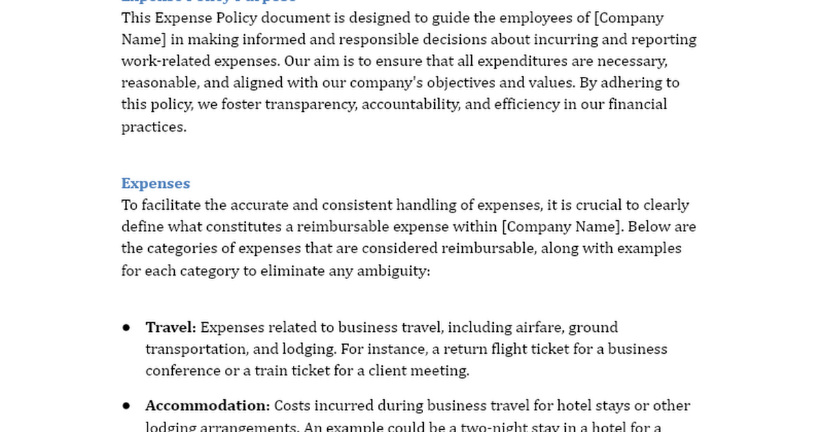 Sample Employee Business Expense Policy Template Detailing PlatoBlockchain Data Intelligence. Vertical Search. Ai.