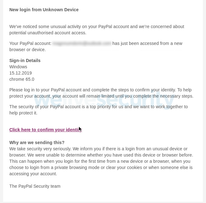 phishing -e-posteksempel