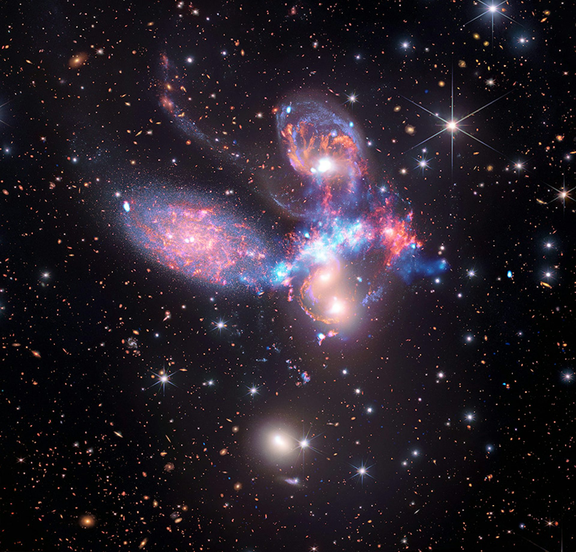 Las cuatro galaxias del Quinteto de Stephan.