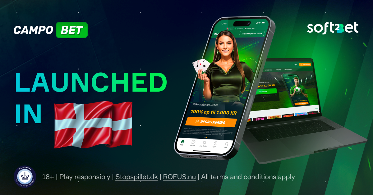 Soft2Bet presents CampoBet.dk: its latest casino and sportsbook in Denmark Gaming PlatoBlockchain Data Intelligence. Vertical Search. Ai.