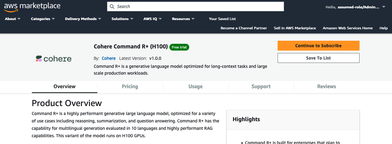 Cohere Command R and R+ are now available in Amazon SageMaker JumpStart | Amazon Web Services real world PlatoBlockchain Data Intelligence. Vertical Search. Ai.