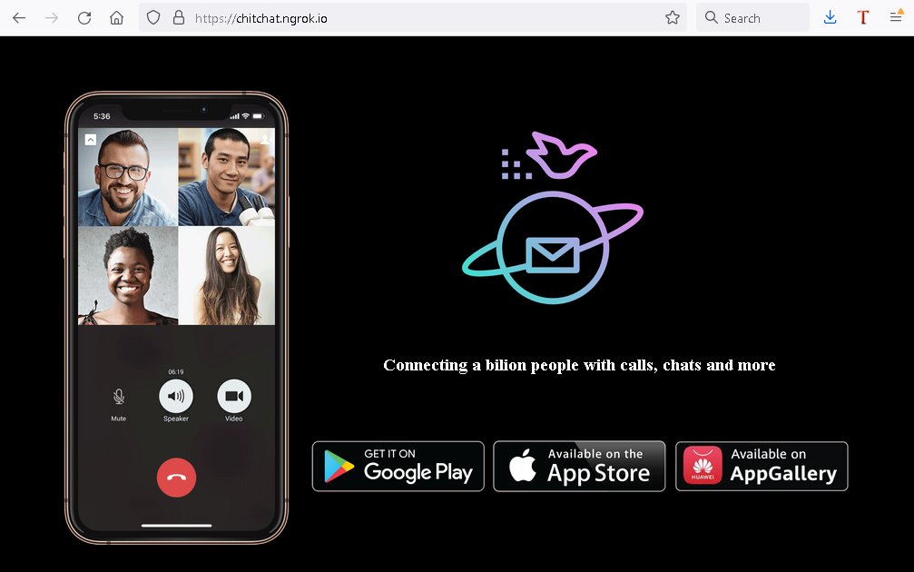 Slika 1. Spletno mesto za distribucijo aplikacije ChitChat
