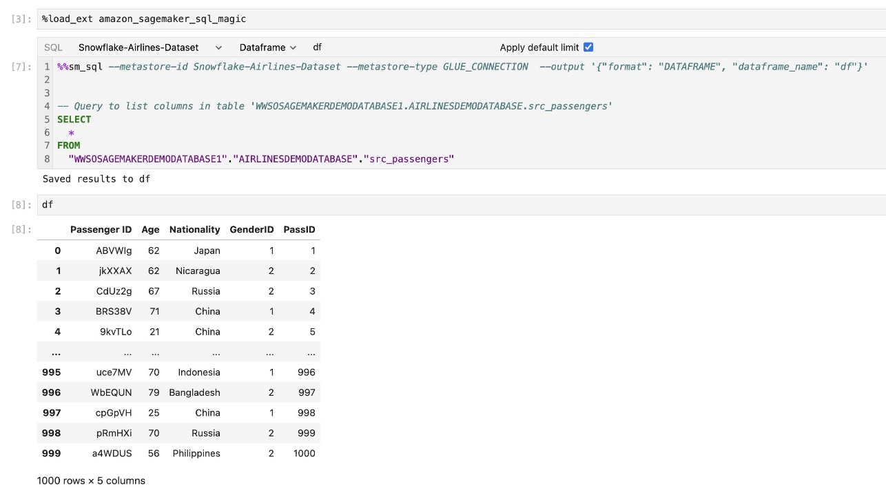 Verileri kolaylıkla keşfedin: Amazon SageMaker Studio JupyterLab not defterlerinde SQL ve Text-to-SQL kullanın | Amazon Web Hizmetleri PlatoBlockchain Veri Zekası. Dikey Arama. Ai.