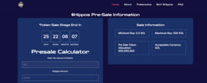 Solana 기반 Memecoin인 Hipposol, $Hippos 토큰 사전 판매 라운드 발표