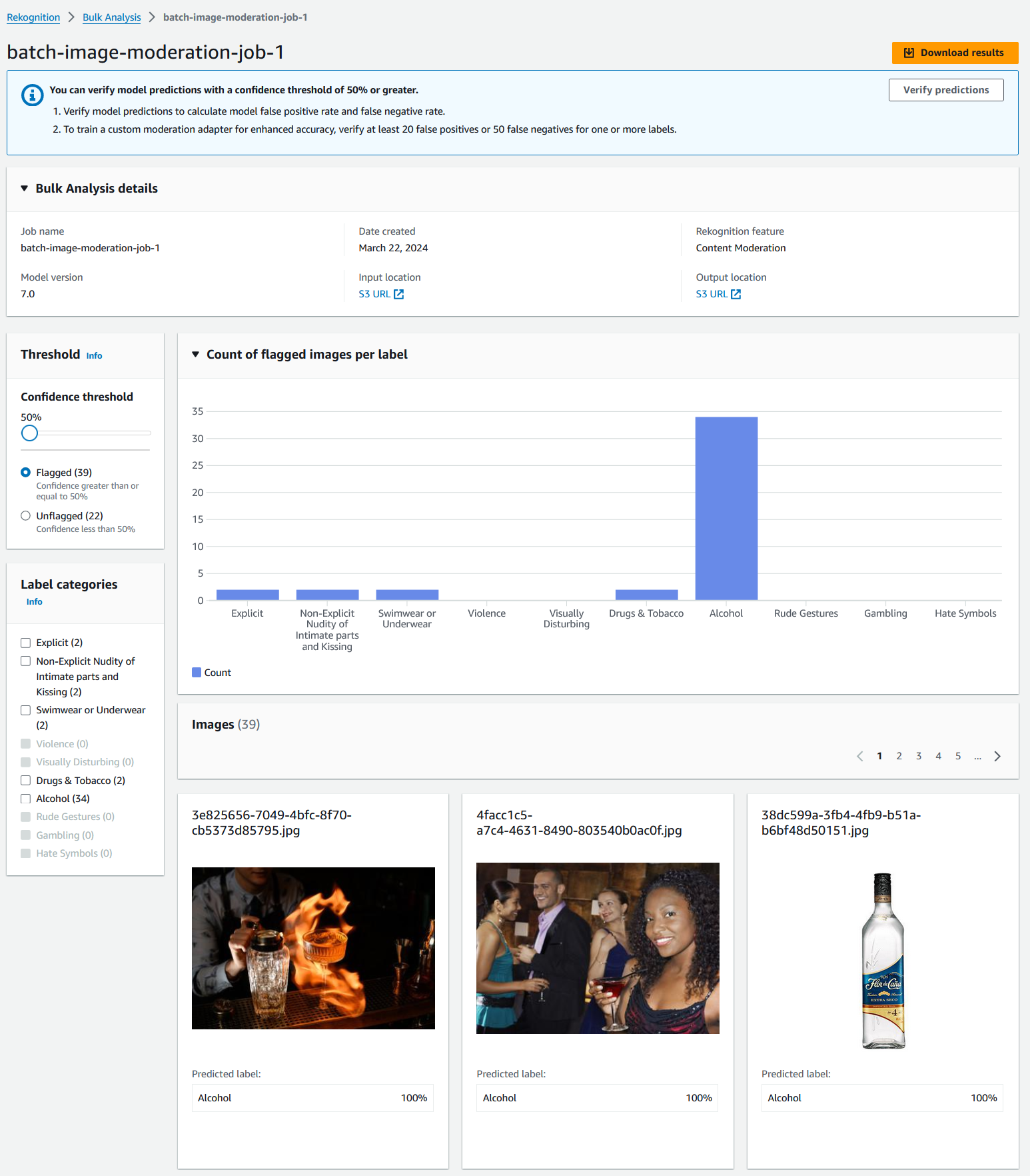 Improving Content Moderation with Amazon Rekognition Bulk Analysis and Custom Moderation | Amazon Web Services input PlatoBlockchain Data Intelligence. Vertical Search. Ai.