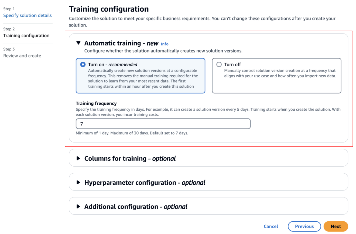 Introducing automatic training for solutions in Amazon Personalize | Amazon Web Services automatically PlatoBlockchain Data Intelligence. Vertical Search. Ai.