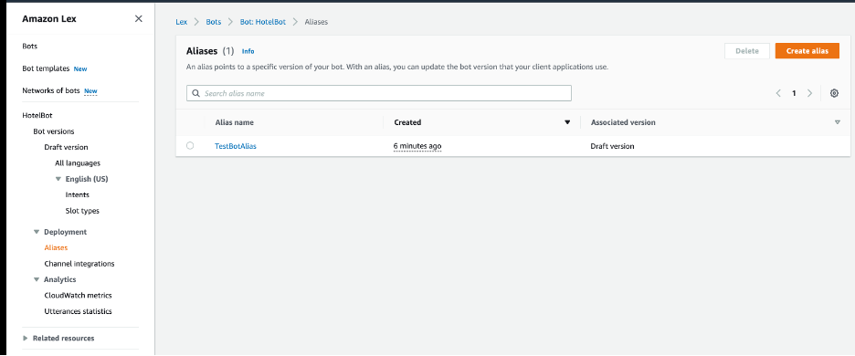 Administrer Amazon Lex-boten din via AWS CloudFormation-maler | Amazon Web Services