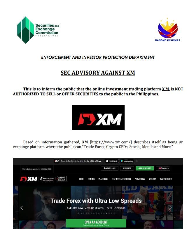 Foto för artikeln - XM, eToro flaggad av SEC för olicensierade investeringsverksamheter