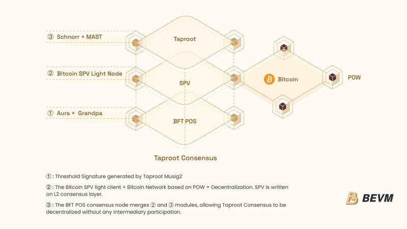 BEVM Unveils Groundbreaking Taproot Consensus for Decentralized Bitcoin Layer 2 Solution synchronization PlatoBlockchain Data Intelligence. Vertical Search. Ai.