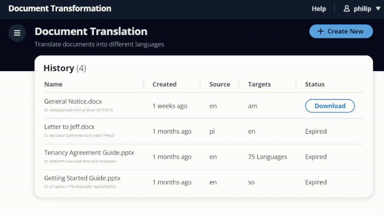 Document Translation Demo