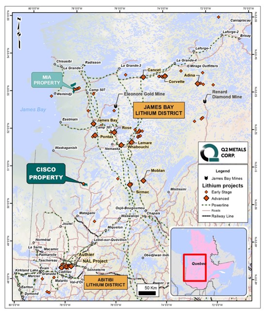 Cannot view this image? Visit: https://platoblockchain.com/wp-content/uploads/2024/05/q2-metals-announces-completion-of-drill-core-re-evaluation-for-the-cisco-lithium-property-james-bay-territory-quebec-canada-1.jpg