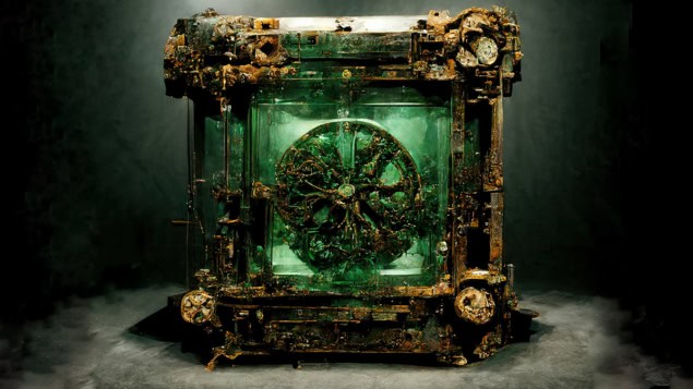 The Antikythera Mechanism: artistic rendering of the oldest analogue computer