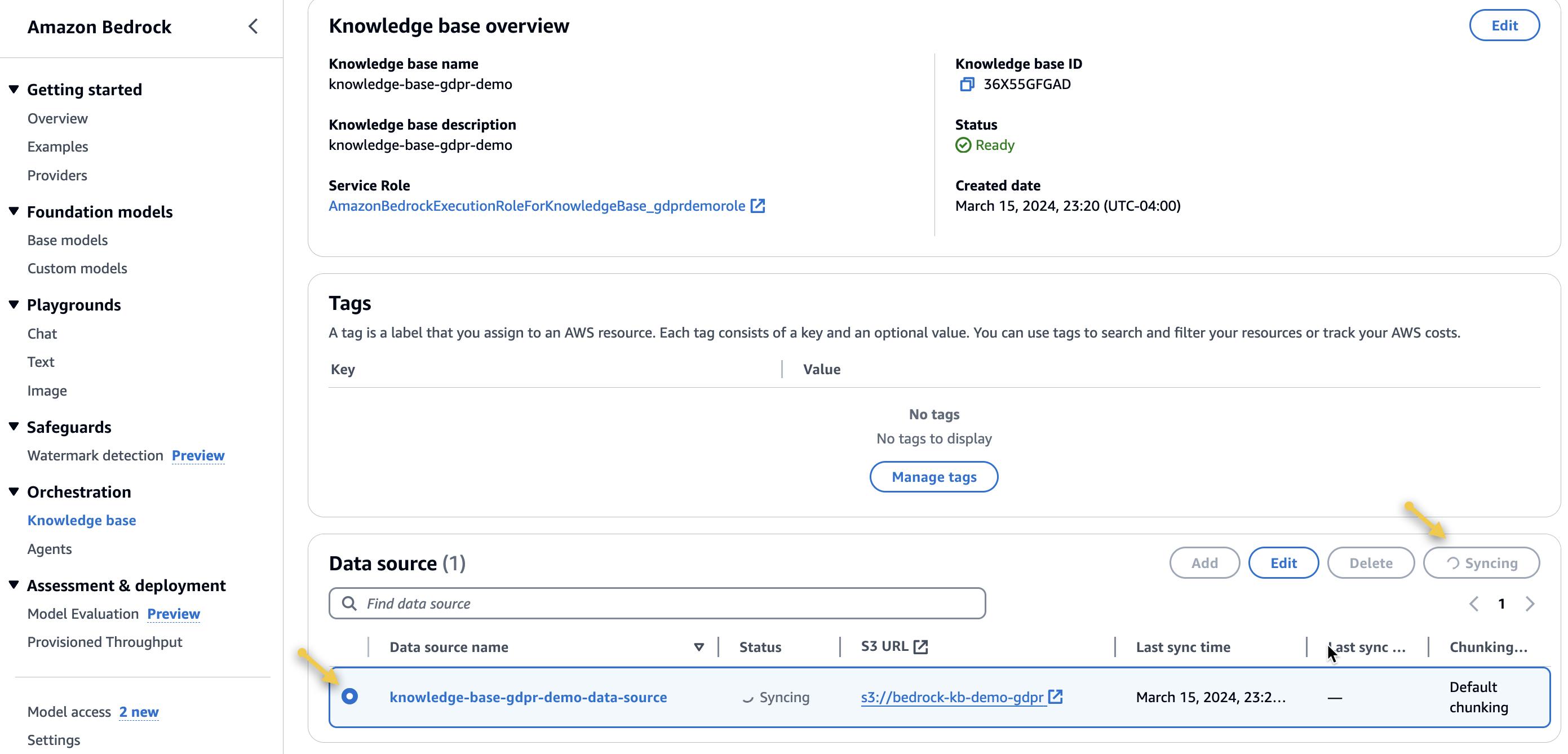 Implementing Knowledge Bases for Amazon Bedrock in support of GDPR (right to be forgotten) requests | Amazon Web Services PlatoBlockchain Data Intelligence. Vertical Search. Ai.