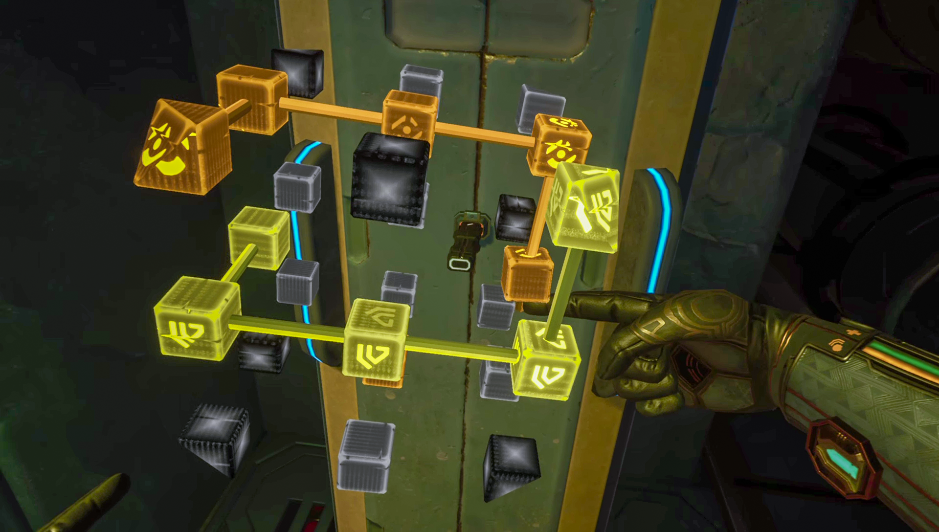 Journey to Foundation screenshot, shows protagonist solving a puzzle